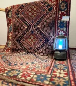 Authentic Iranian Yallameh hand-knotted wool rug with red and blue geometric tribal patterns measuring 171x101 cm orientallpersianrug-0147217785 orientallpersianrug.com