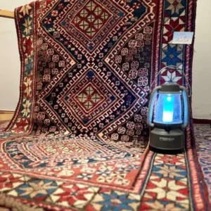 Authentic Iranian Yallameh hand-knotted wool rug with red and blue geometric tribal patterns measuring 171x101 cm orientallpersianrug-0147217785 orientallpersianrug.com